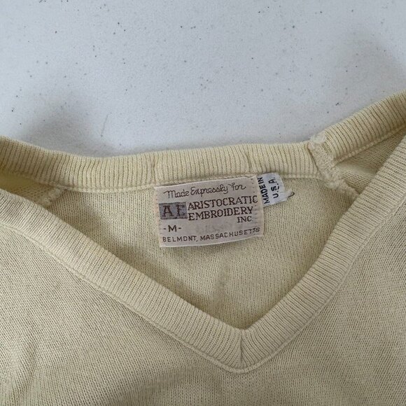 Vintage 70s St Pauli Girl Sweater Mens Size M Beige Pilsner Beer Made In USA - Picture 5 of 5